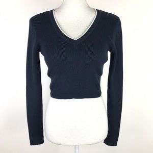 Cropped navy Brandy Melville sweater (NEVER WORN)
